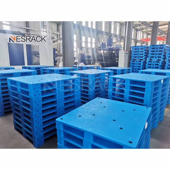 Fabricación de OEM de alta resistencia de acero industrial reforzado rack rejilla de apilamiento de una sola cara doble sólido HDPE barato Almacenamiento en almacén Precio de palets de plástico Euro