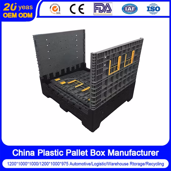 Contenedor de paletas de plástico plegable para almacenamiento y logística